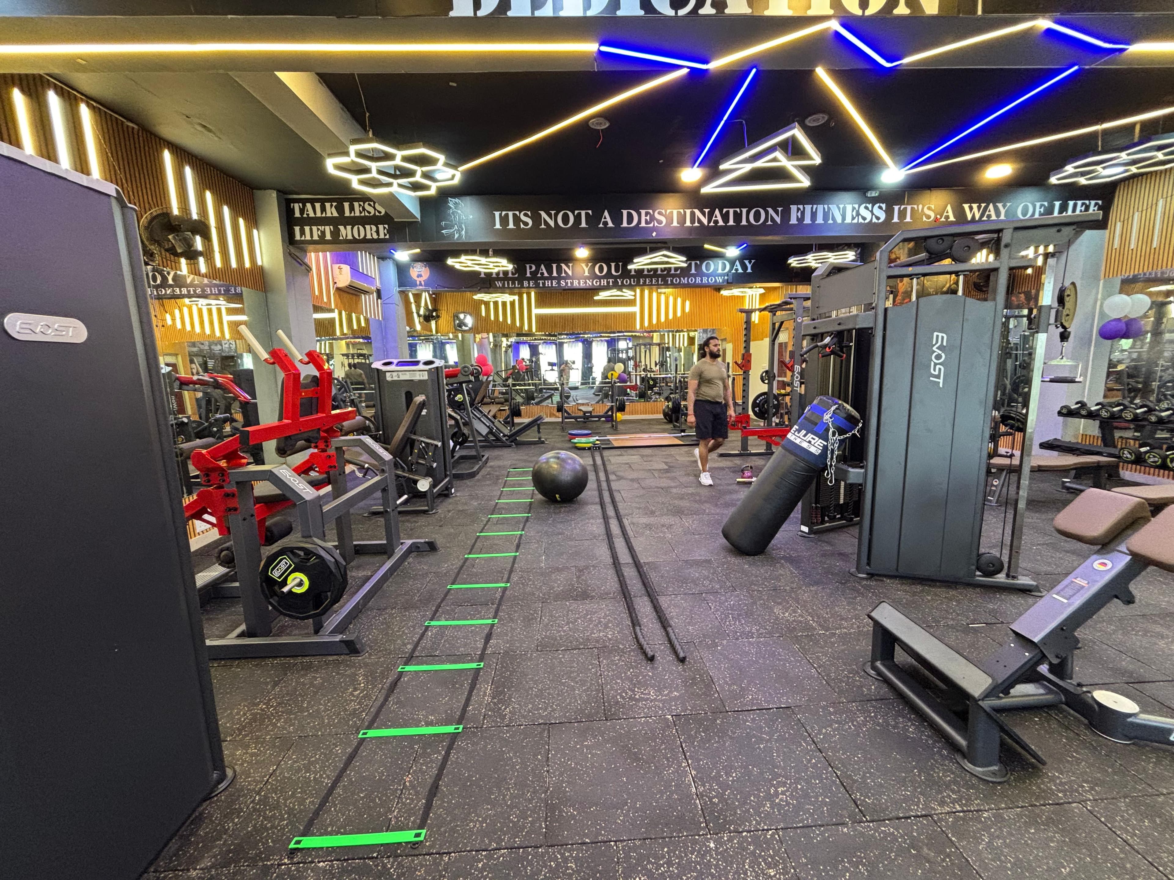 Row of heavy duty machines